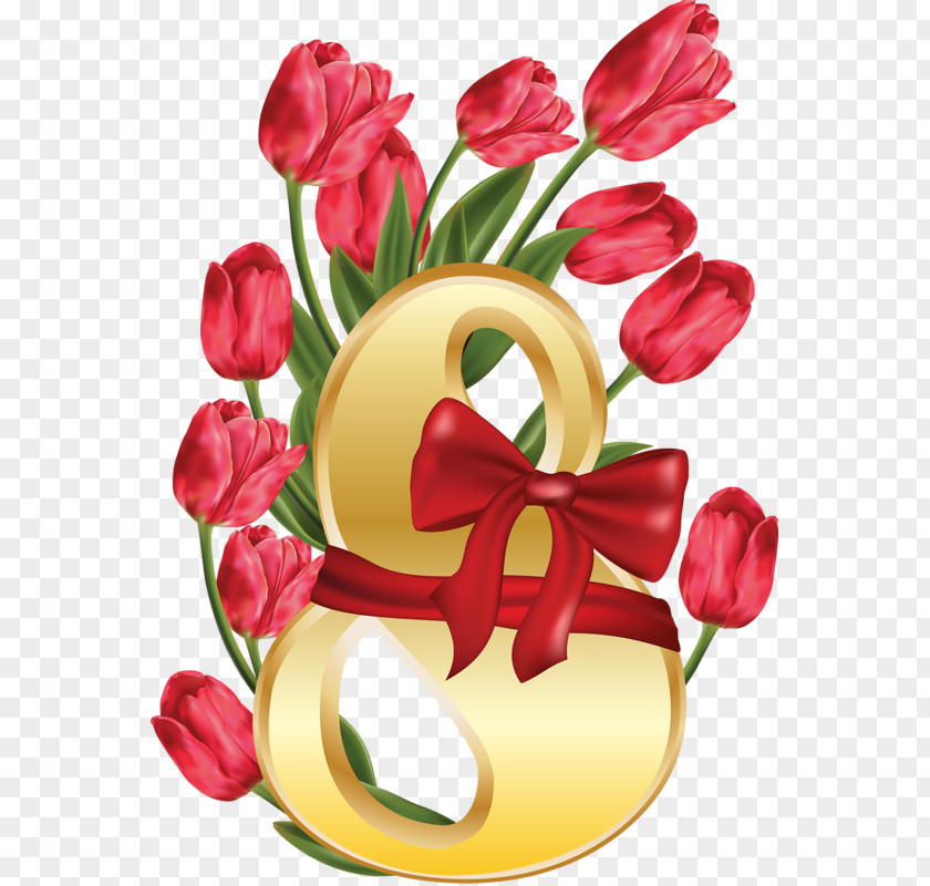 Tulip Flowers March 8 Party International Womens Day Woman Birthday PNG