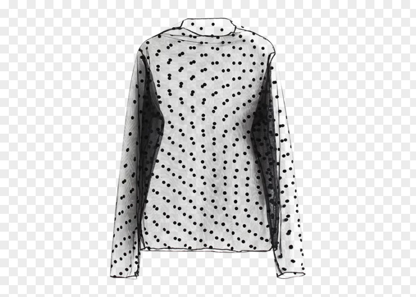 Black Polka Dots Sleeve Light Dot T-shirt Clothing PNG
