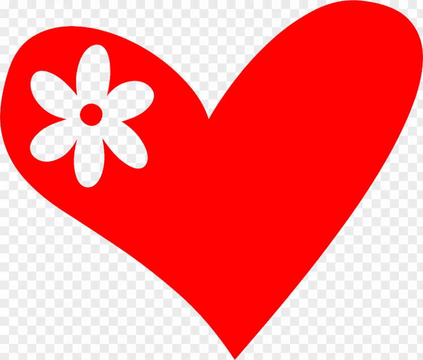 Heart With Flower Clipart. PNG