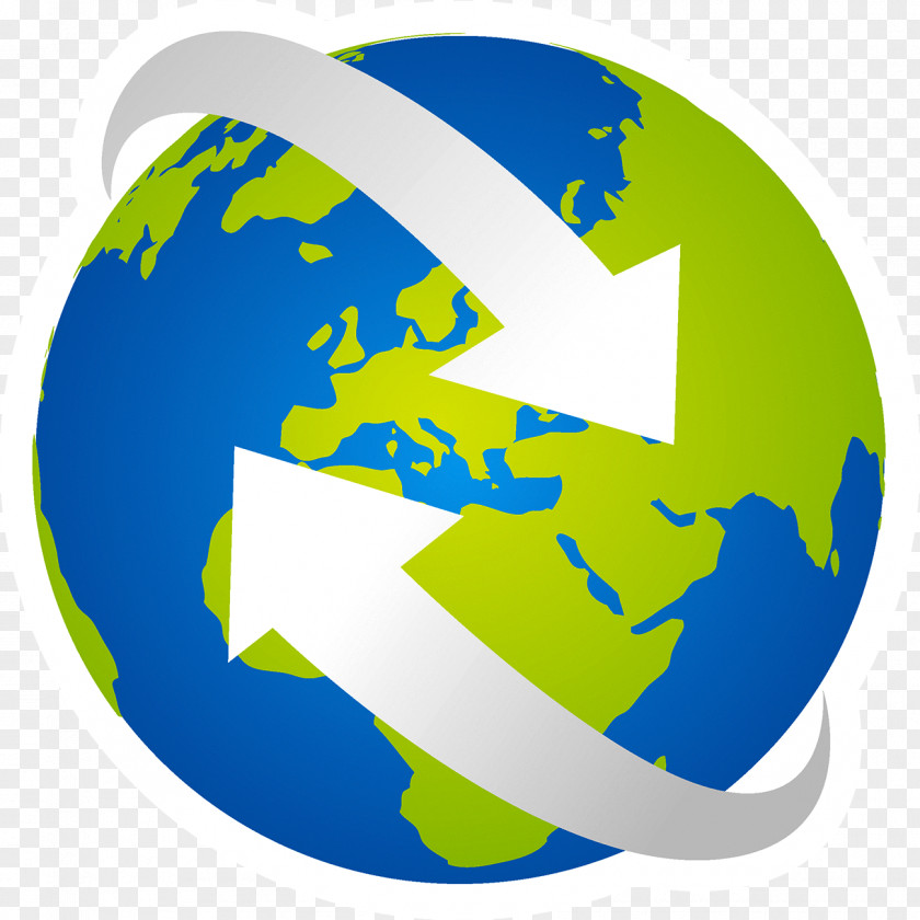 Arrow Earth Globe Logo Planet PNG