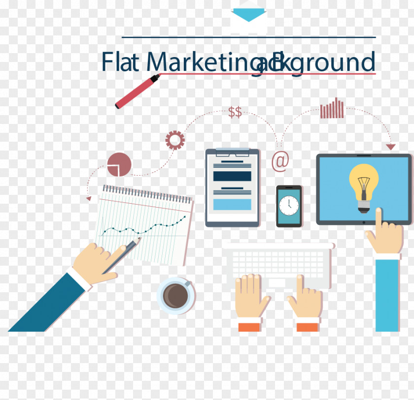 Flat Design Marketing Plan PNG