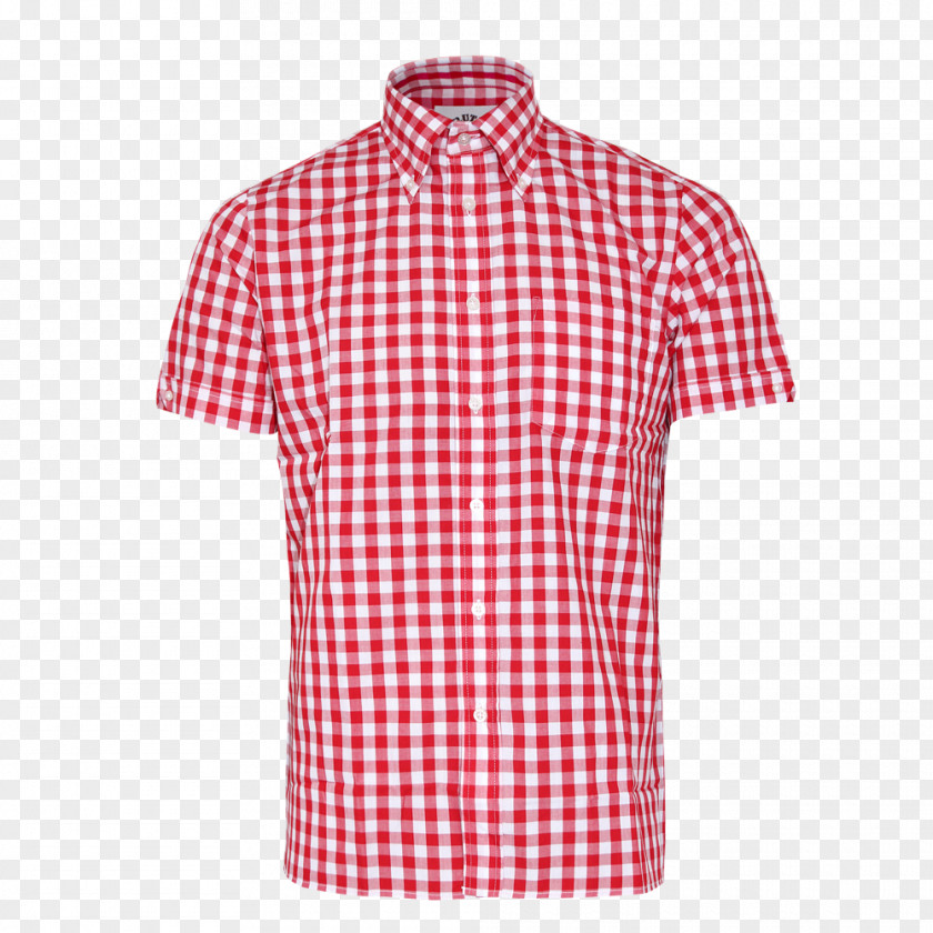 Red Gingham T-shirt Dress Shirt Check PNG