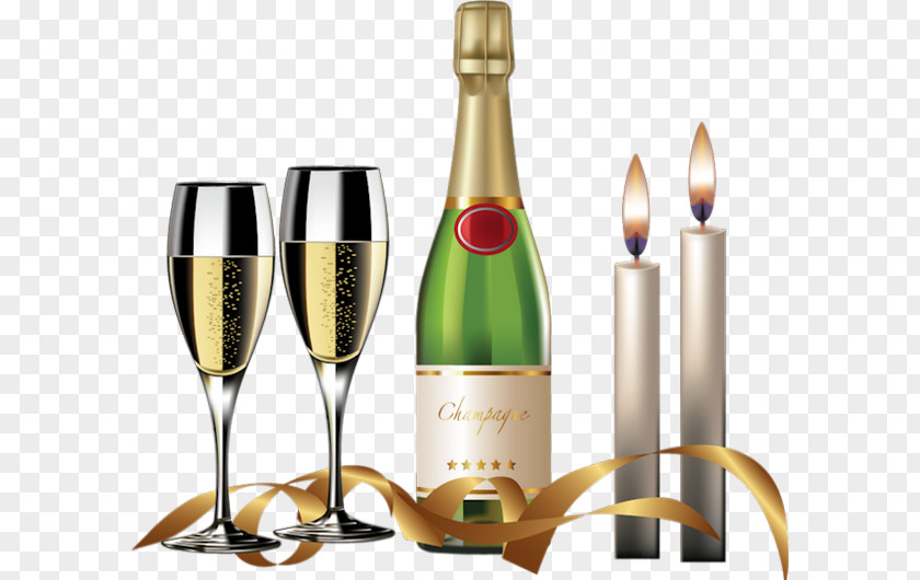 Champagne Wine Glass Bottle Clip Art PNG