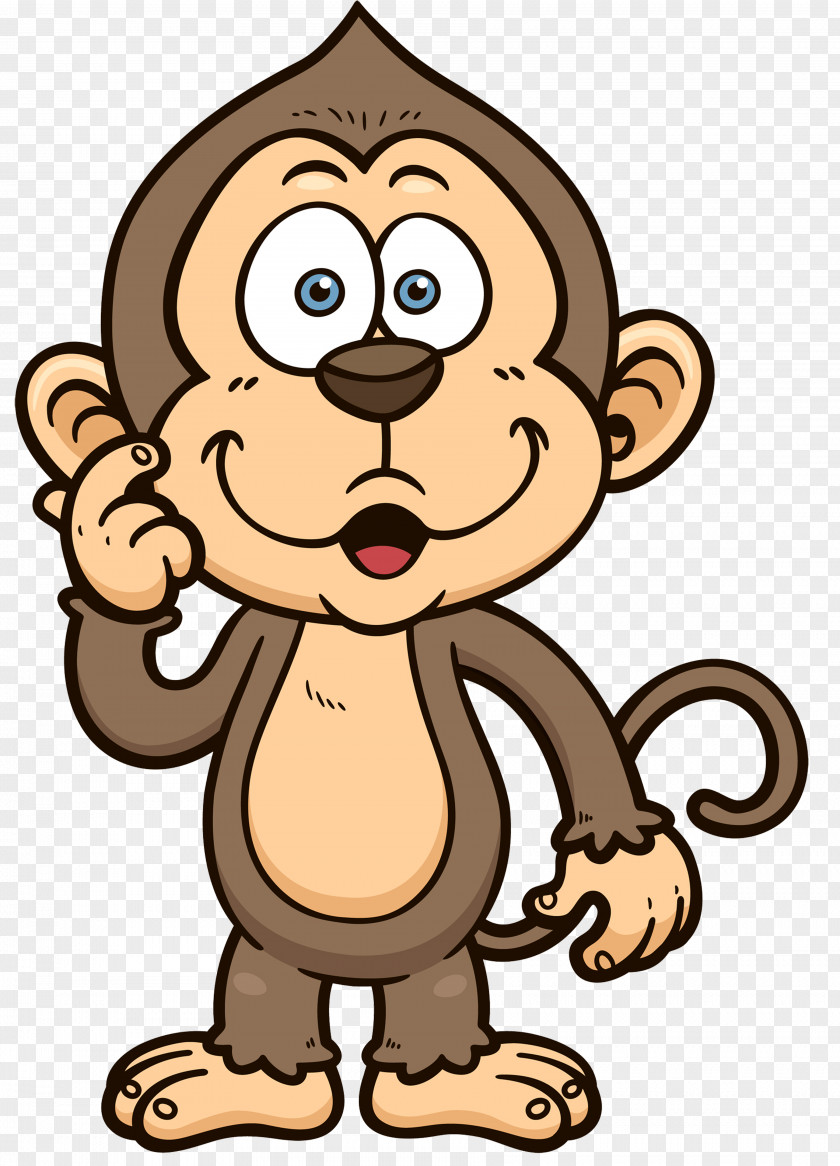 Monkey Clip Art Image Illustration Cartoon PNG