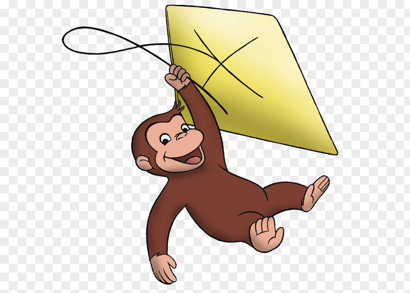 Monkey Cartoon Curious George Flies A Kite Clip Art PNG