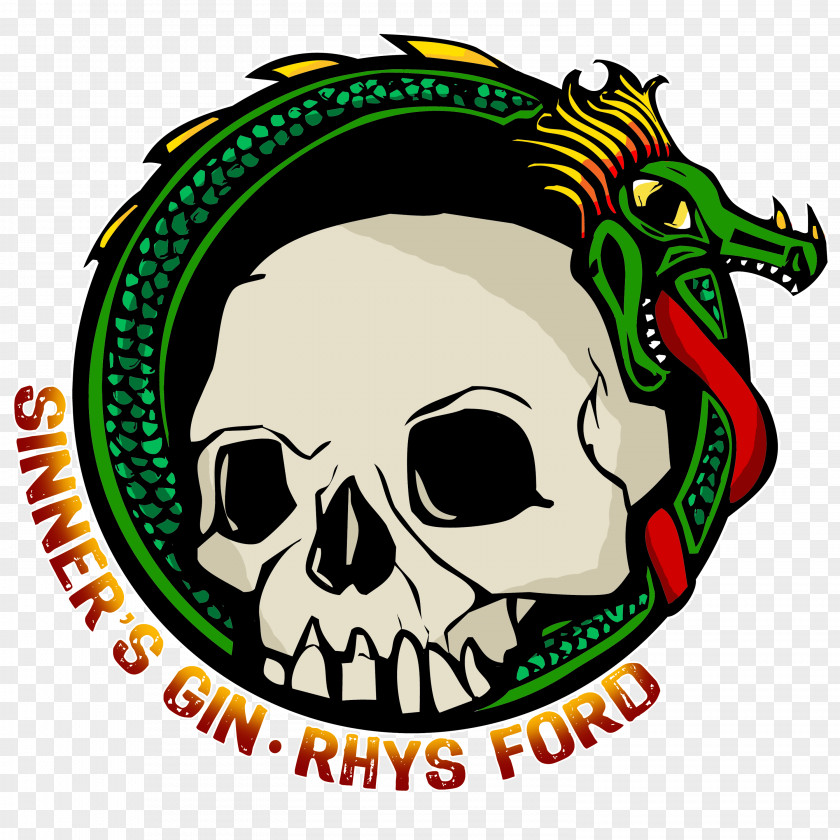Dragon Skull Sinner's Gin Whiskey And Wry School Clip Art PNG