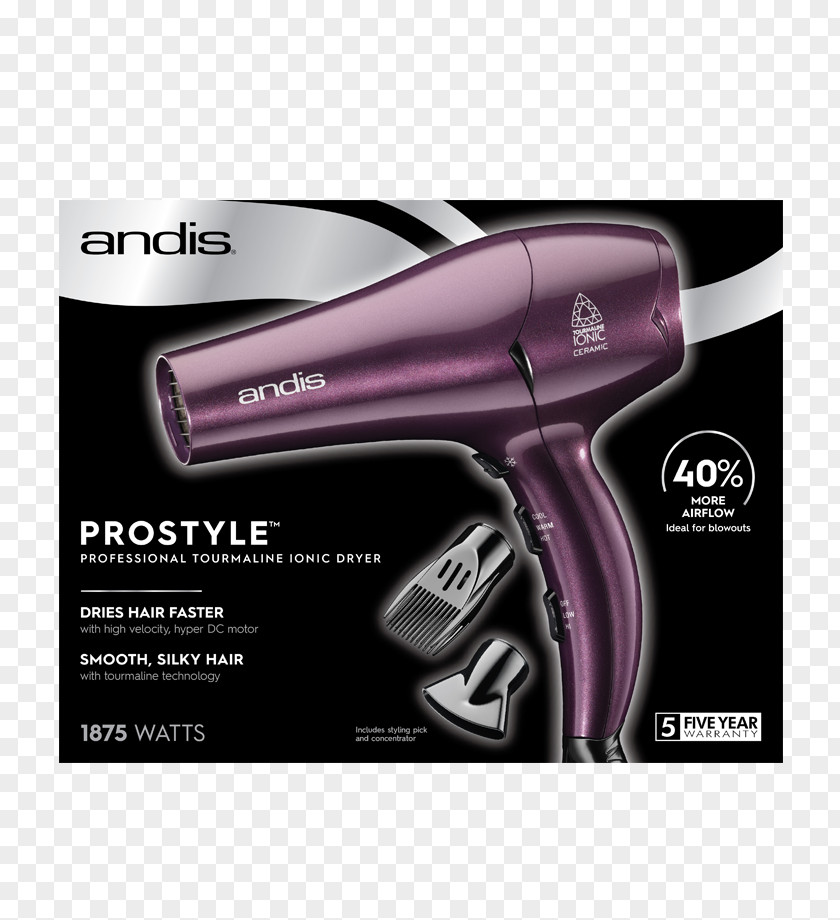 Hair Dryers Andis Pro Dry Soft Grip Purple PNG