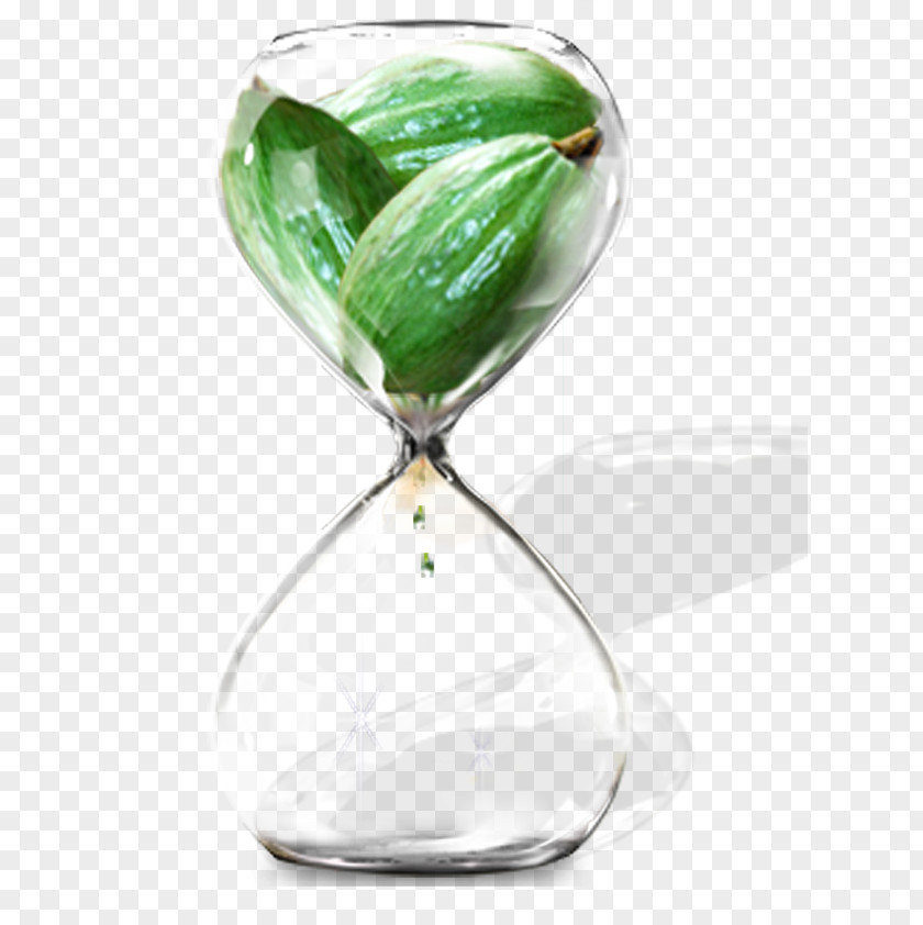 Hourglass Spring Element Glass Download Green PNG