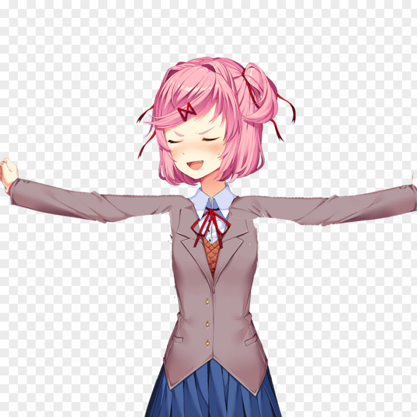 T Pose Doki Literature Club! Team Salvato Image Game PNG