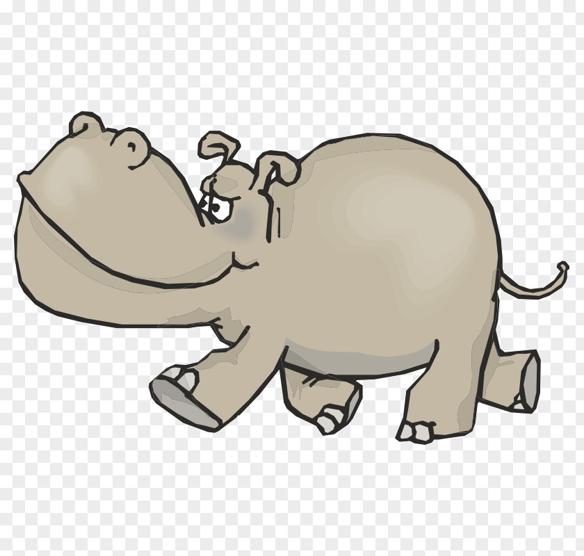Hippopotamus Flashcard English Learning Clip Art PNG