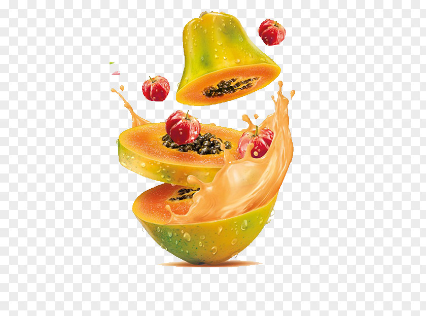 Diced Papaya Juice Soft Drink Fruit Salad PNG