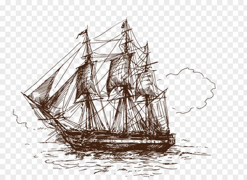 Hand-painted Sailing Boat T-shirt Drawing Ship Stock Photography Royalty-free PNG