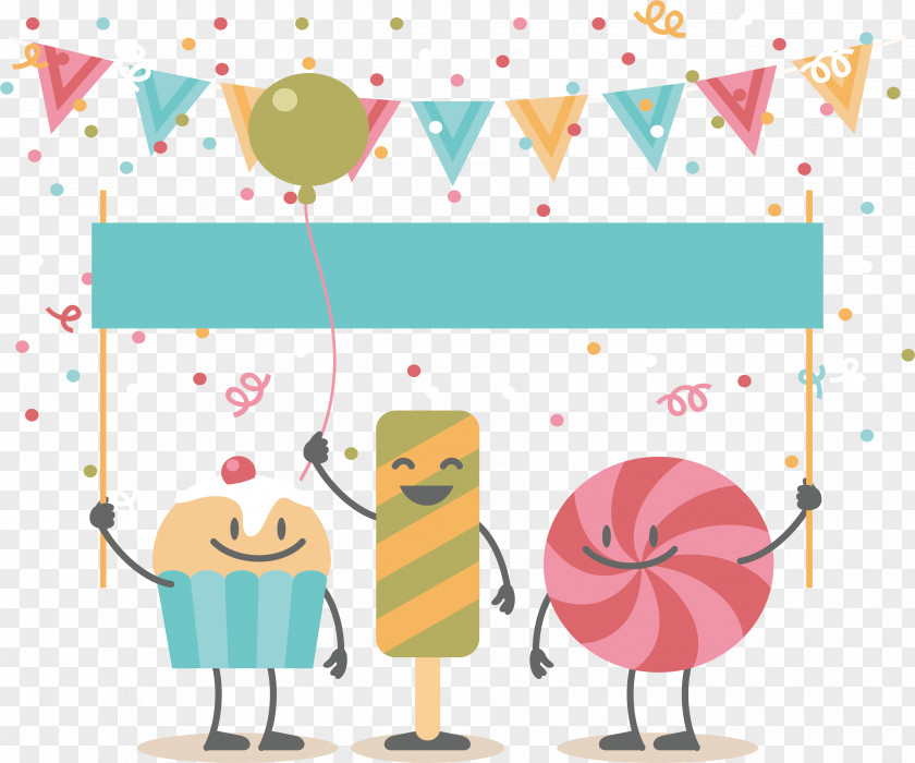 Candy Cake Party Poster Birthday PNG