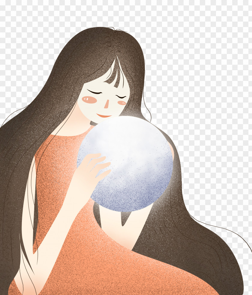 Hand-painted Cartoon Beauty Illustrations Free Button Material Drawing Illustration PNG