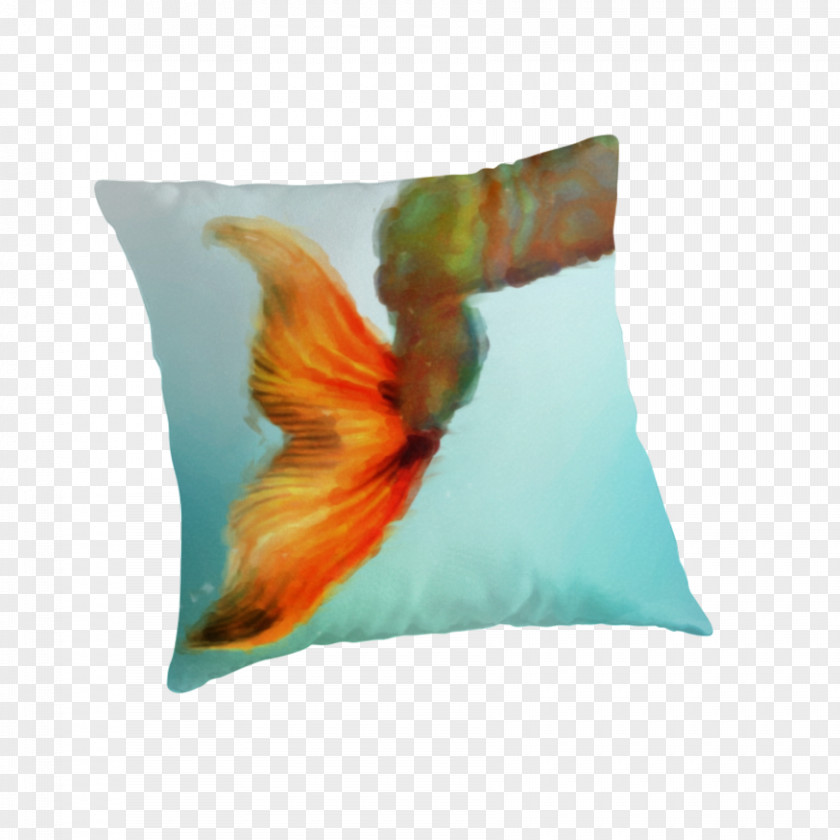 Mermaid Tail Throw Pillows Cushion Feather Wing PNG
