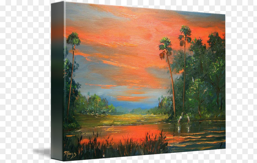 Painting Bayou Acrylic Paint Marsh Wetland PNG
