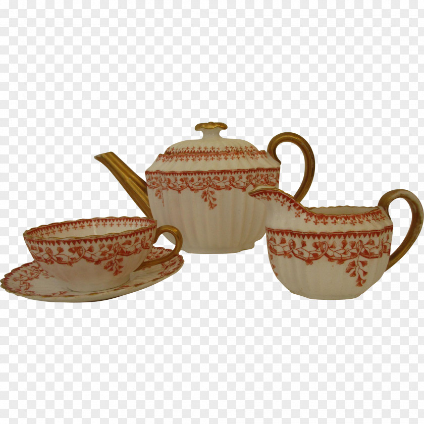 Tea Teapot Porcelain Saucer Kettle PNG