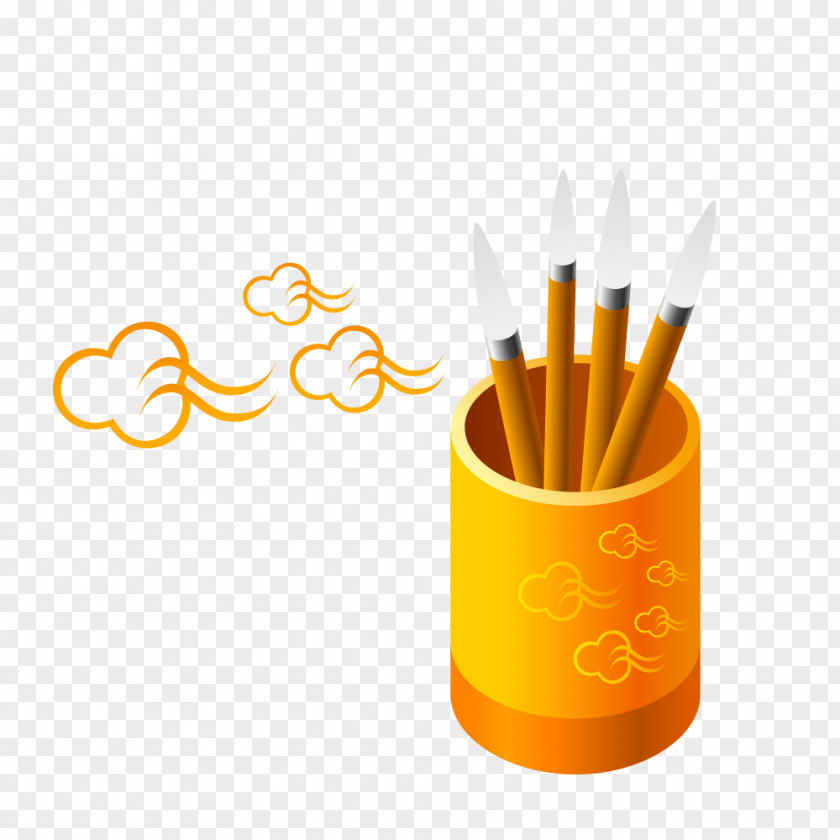 Chinese Style Hair Pen Brush Clip Art PNG