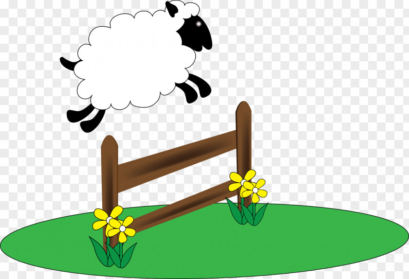 Jumped Up Counting Sheep Cartoon Royalty-free Clip Art PNG