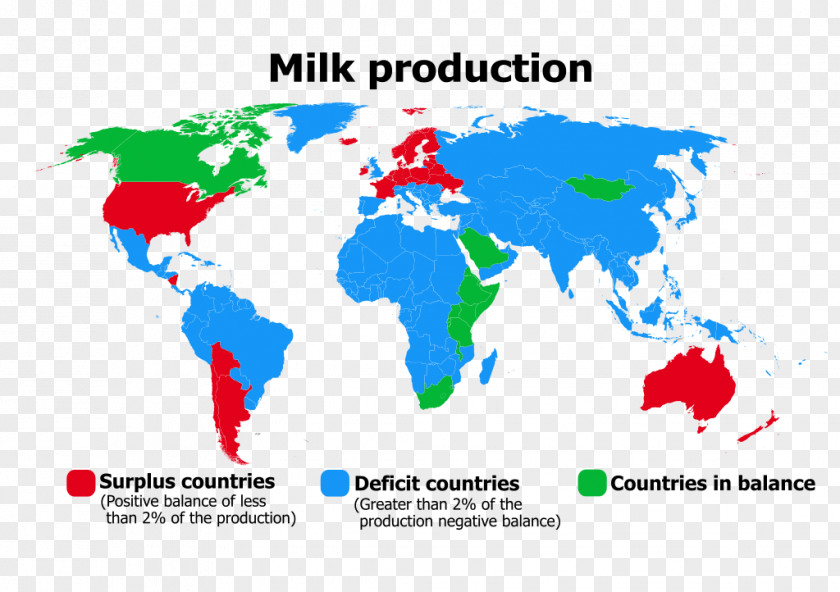 Milk Production World Map Globe PNG