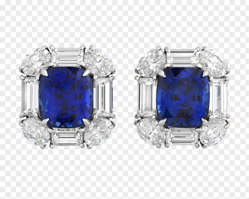 Sapphire Earring Carat Diamond Cut Jewellery PNG