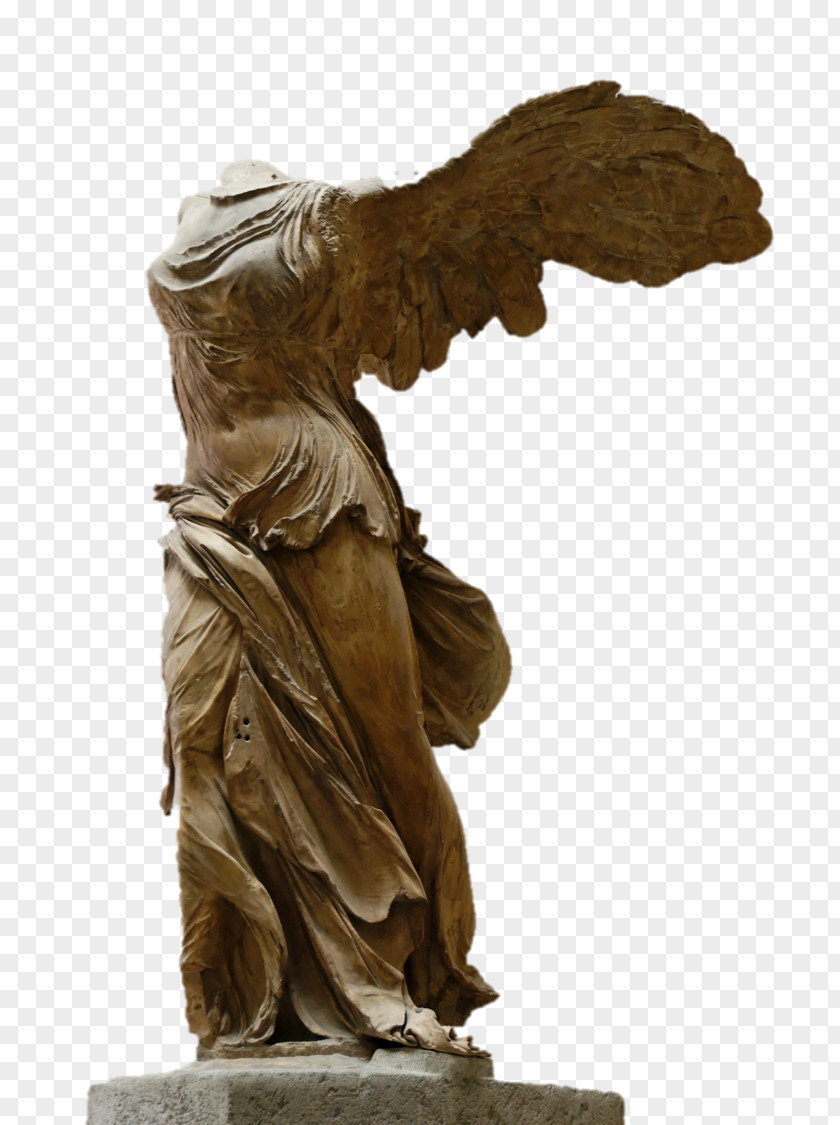 Nike Winged Victory Of Samothrace Musée Du Louvre 2nd Century BC Marble Sculpture PNG