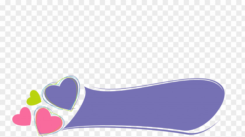 Purple Simple Love Title Borders Shoe Pattern PNG