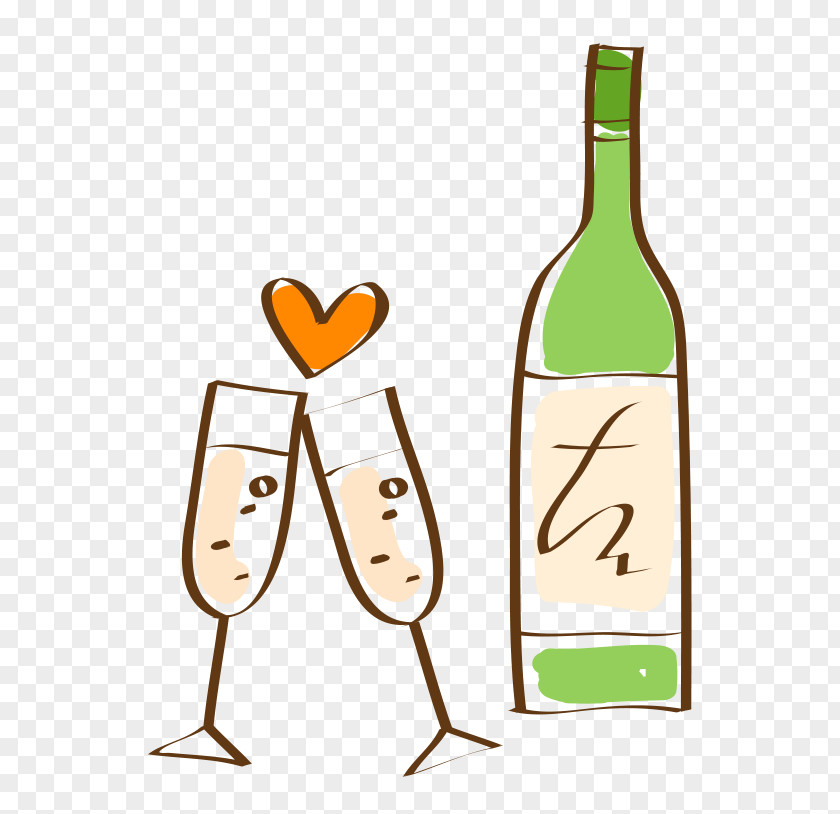 Vector Hand-painted Wine Coloring Champagne PNG