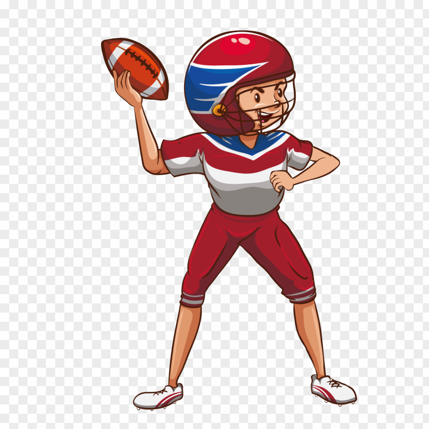 Vector Football Player Drawing American Illustration PNG