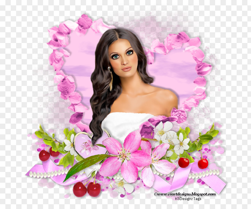 Flower Floral Design Bouquet Black Hair Coloring PNG