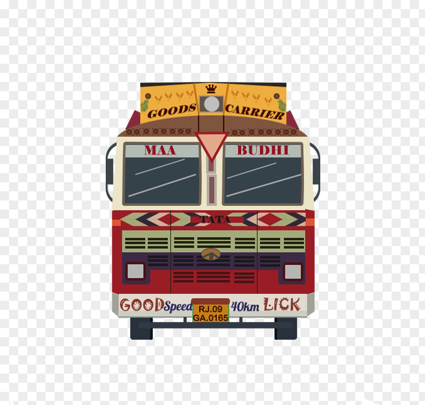 India Bus Red Wind Car PNG