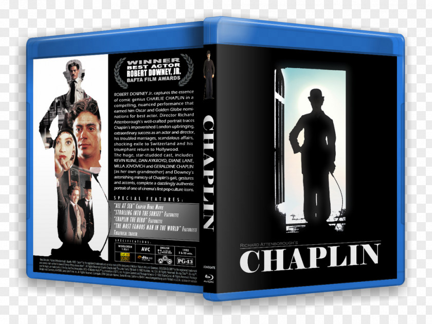 Chaplin Silhouette Cover Art Blu-ray Disc Film Advertising PNG