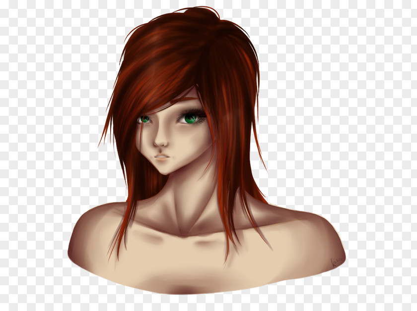 Hair Red Coloring Black Bangs PNG