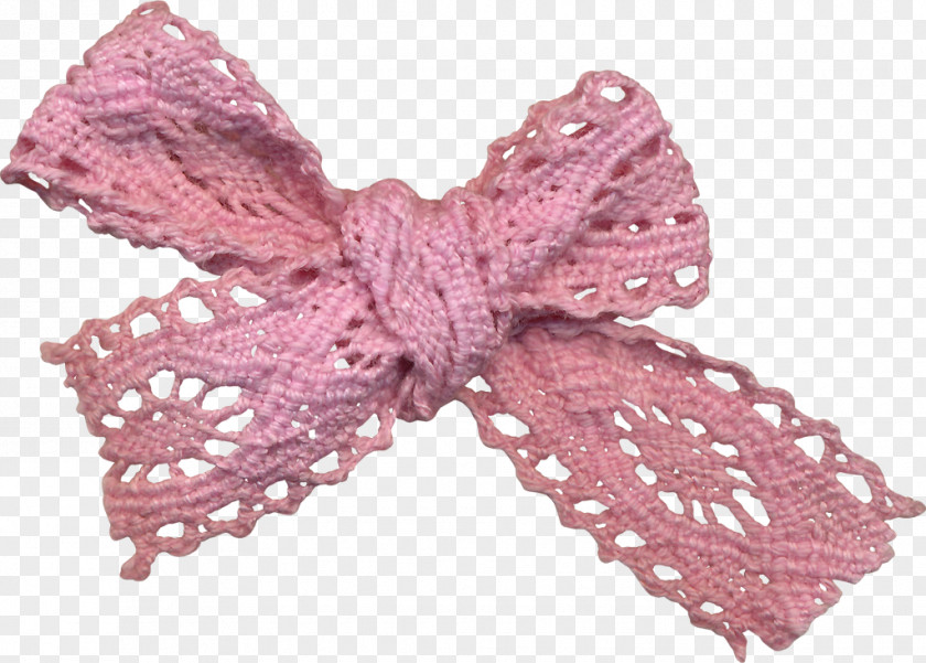 Pink Woolen Bow Ribbon Lace Pin Clip Art PNG