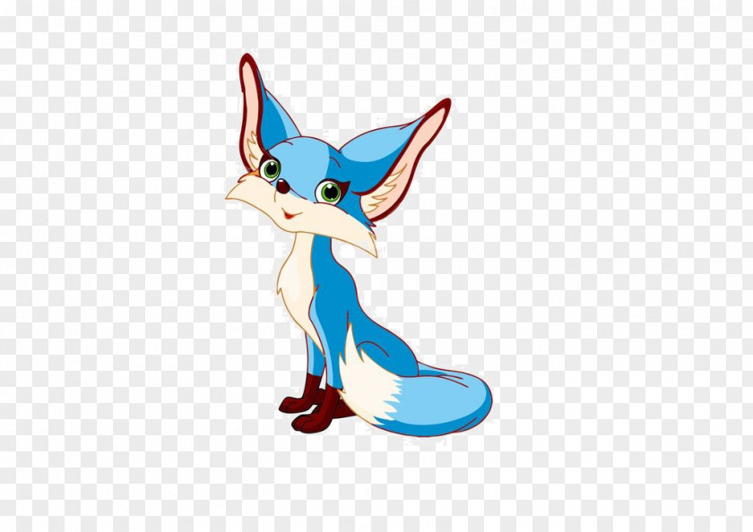 Cute Blue Fox Royalty-free Clip Art PNG