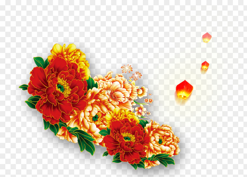 Traditional Chinese Style Peony Flower Moutan Floral Design U4e2du56fdu5341u5927u540du82b1 PNG