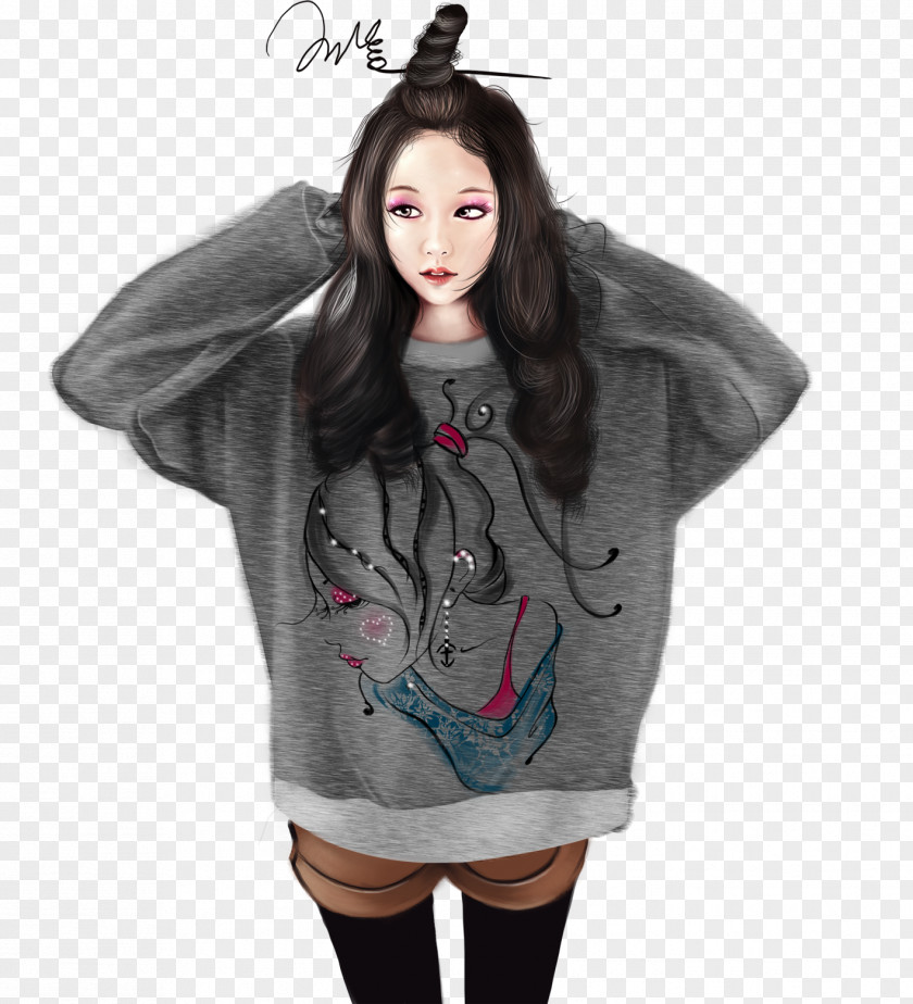 Hoodie Clothing Sweater PNG Sweater, Cartoon Girl clipart PNG