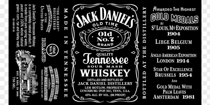 Jack Daniels Logo Daniel's Lynchburg Tennessee Whiskey PNG