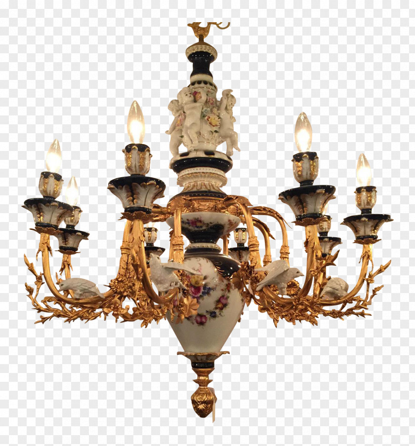 The Blue And White Porcelain Chandelier Meissen Pottery Cobalt PNG