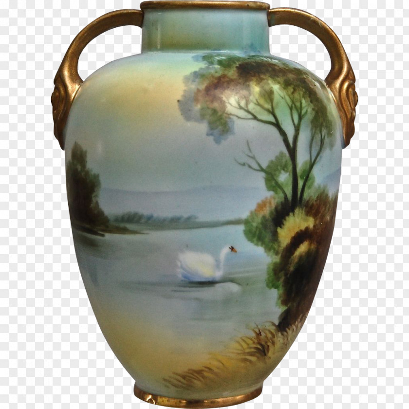 Vase Porcelain Japan Painting Jug PNG