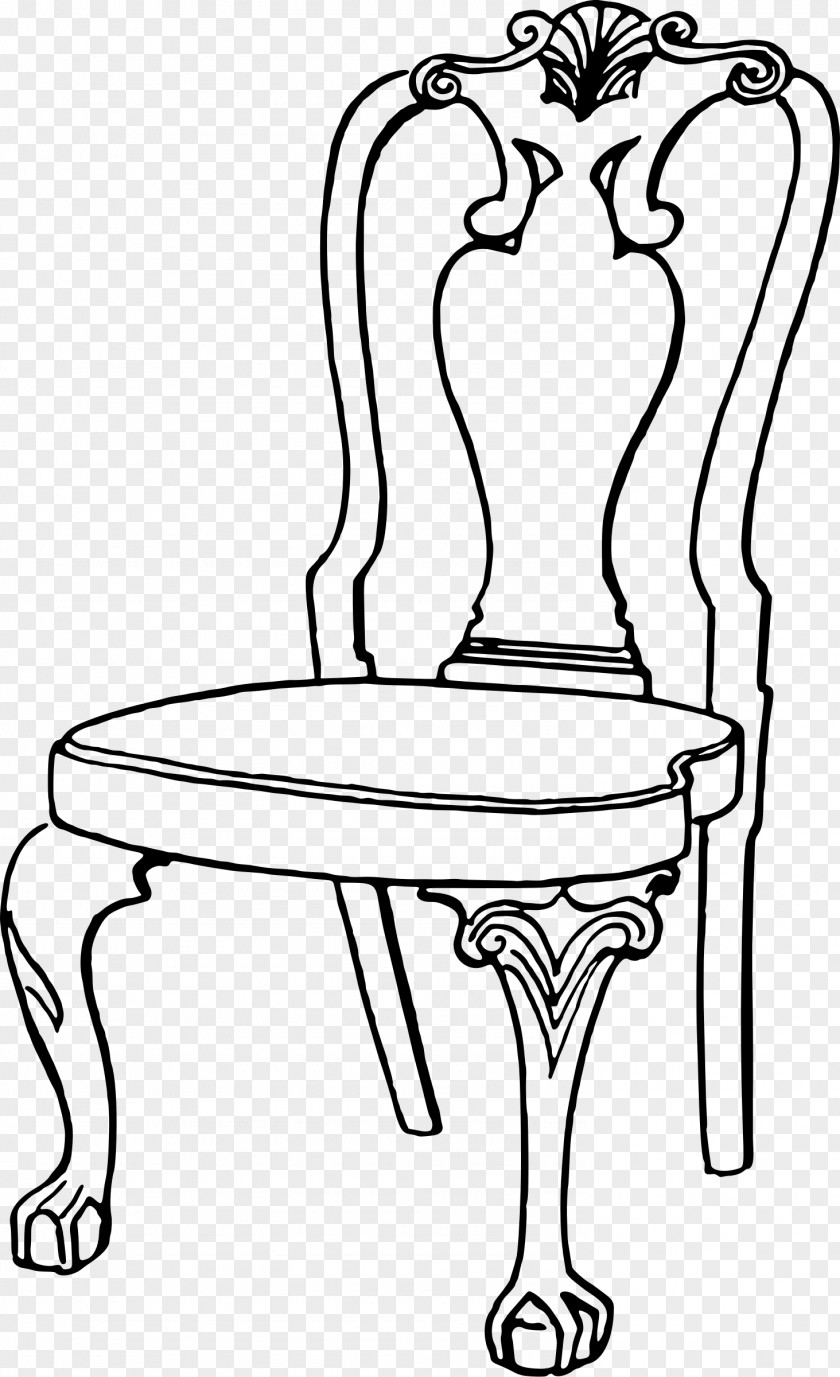 Cartoon Chair Coloring Book Line Art Table PNG
