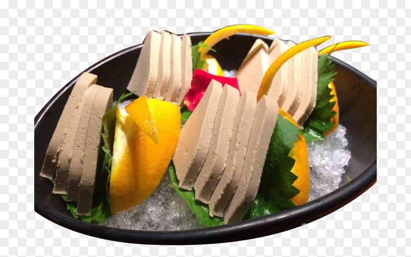 Lemon Gras Sashimi Foie Liver Sake Food PNG