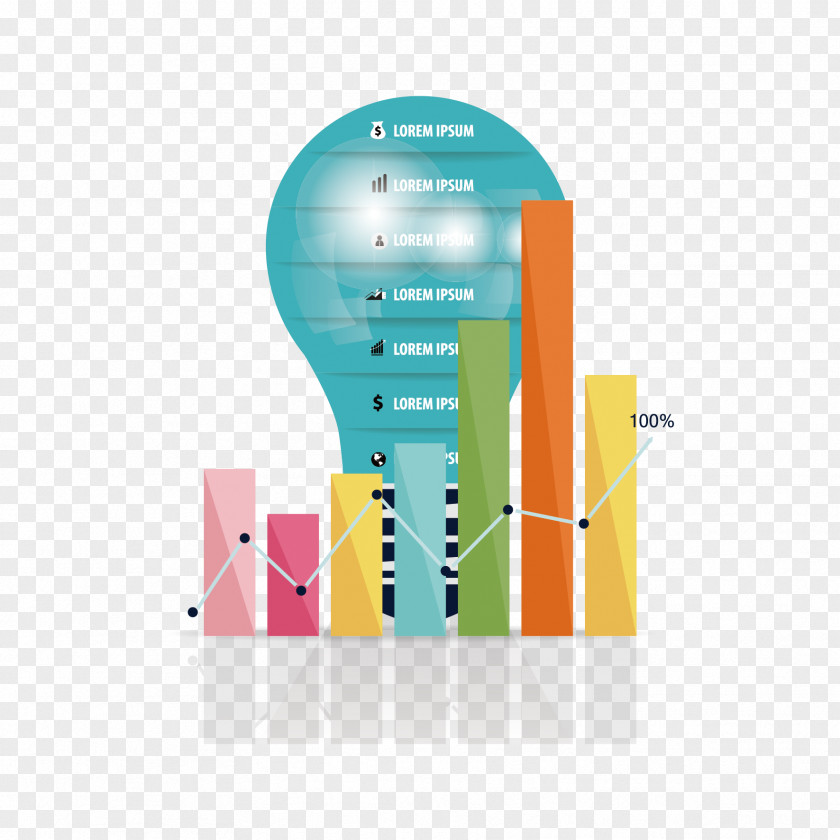 Vector Data And Bulb Graphic Design Bar Chart Infographic PNG