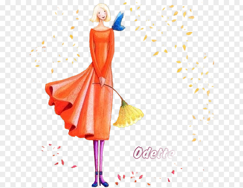 Fashion Illustration Figurine PNG