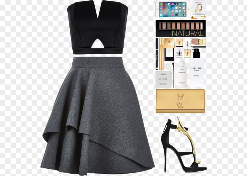 Gray Skirt And High Heels Miniskirt Ruffle Fashion Clothing PNG