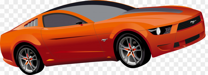 Orange Two Door Ford Sedan 2018 Mustang Motor Company Mach 1 Car PNG