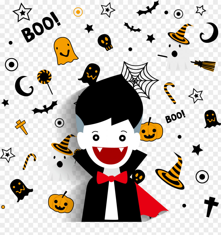 Vampire Halloween Decoration Background Poster PNG