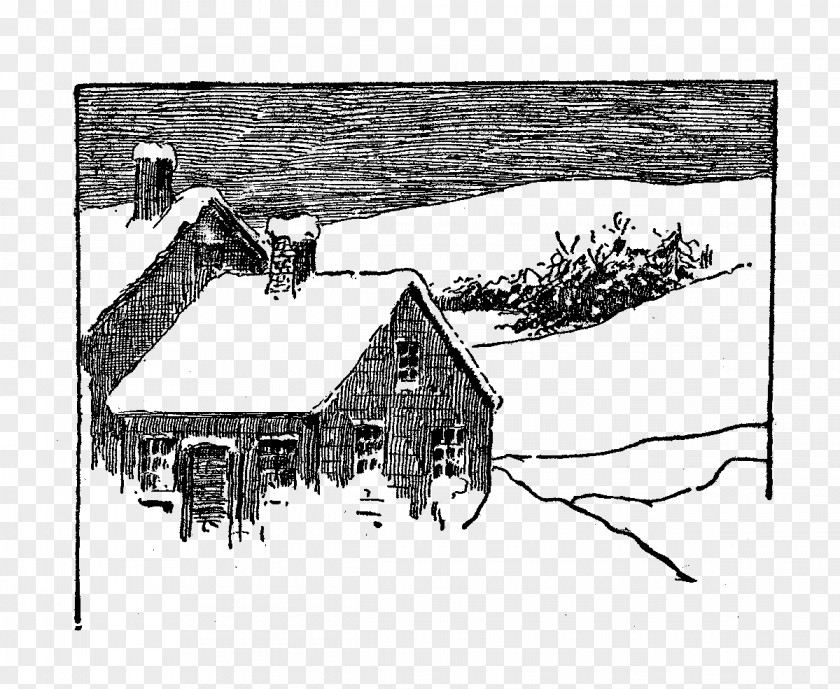 Cottage Drawing Visual Arts Winter Clip Art PNG