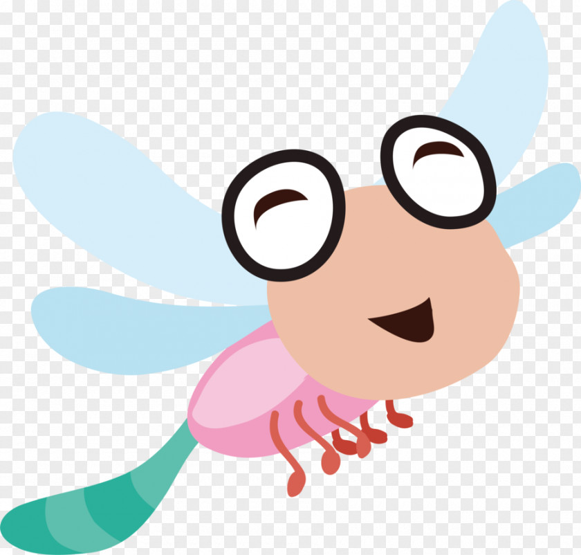 Hand-painted Dragonfly Insect Cartoon Drawing PNG