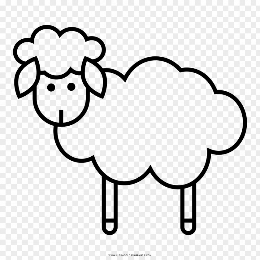 OVELHA Sheep Drawing Coloring Book Black And White PNG